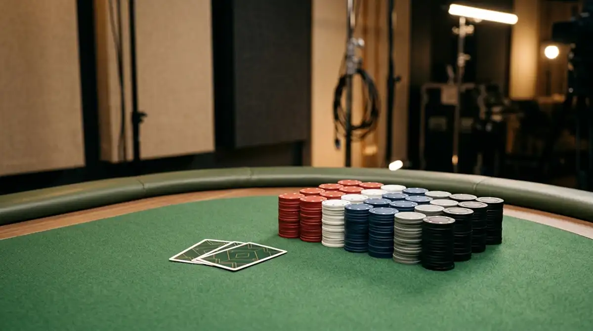 Live Casino ohne österreichische Lizenz — Studio mit Kartentisch und Chips im Vergleich